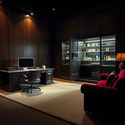 An imposing office belonging to a criminal organization boss