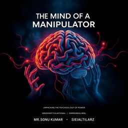 A captivating book cover design for 'The Mind of a Manipulator: Unpacking the Psychology of Power' by Mr