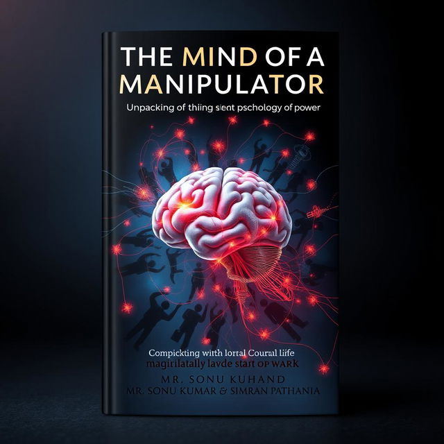 A compelling book cover design for 'The Mind of a Manipulator: Unpacking the Psychology of Power' by Mr