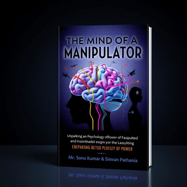 An eye-catching book cover design for 'The Mind of a Manipulator: Unpacking the Psychology of Power' by Mr