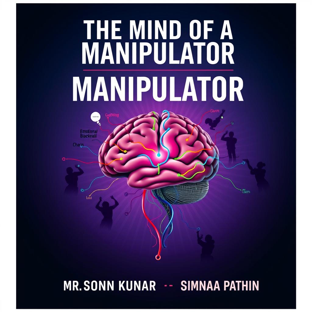 An eye-catching book cover design for 'The Mind of a Manipulator: Unpacking the Psychology of Power' by Mr