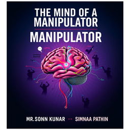 An eye-catching book cover design for 'The Mind of a Manipulator: Unpacking the Psychology of Power' by Mr