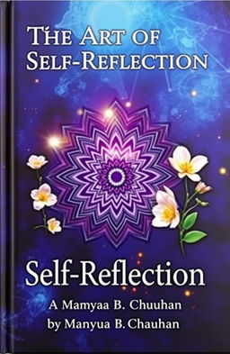 A captivating book cover for 'The Art of Self-Reflection', featuring an intricate mandala pattern emerging from a central point, symbolizing connection and growth