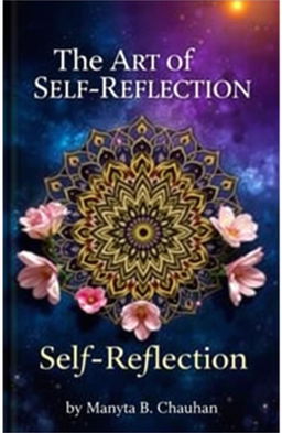 A captivating book cover for 'The Art of Self-Reflection', featuring an intricate mandala pattern emerging from a central point, symbolizing connection and growth