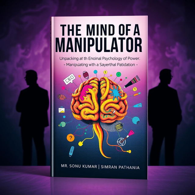 An engaging book cover design for 'The Mind of a Manipulator: Unpacking the Psychology of Power' by Mr