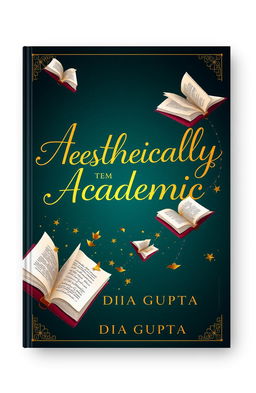 A book cover design featuring the title 'Aesthetically Academic' written in elegant gold calligraphy