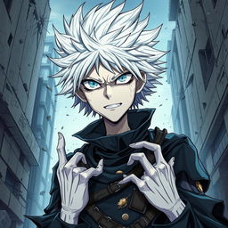 A captivating illustration of Tomura Shigaraki from My Hero Academia, portrayed with a focus on his menacing presence