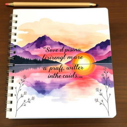 A beautifully designed notebook cover that captures attention with its elegant and artistic elements