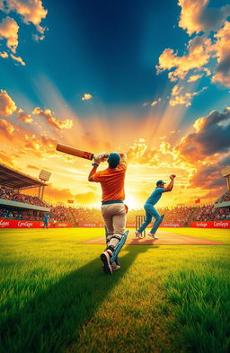 A visual representation inspired by the novel 'Beyond the Boundaries' which illustrates the essence of cricket
