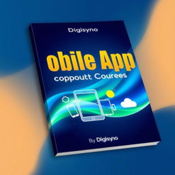 A modern and professional book cover design for 'Mobile Apps Course Without Coding' by Digisyno