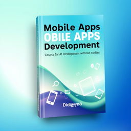 A contemporary and appealing book cover design for 'Mobile Apps Development Course Without Coding' by Digisyno