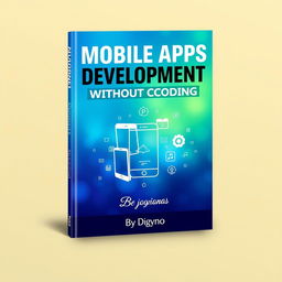 A contemporary and eye-catching book cover design for 'Mobile Apps Development Course Without Coding' by Digisyno