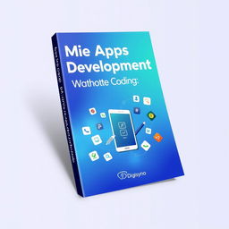 A sleek and engaging book cover design for 'Mobile Apps Development Course Without Coding' by Digisyno