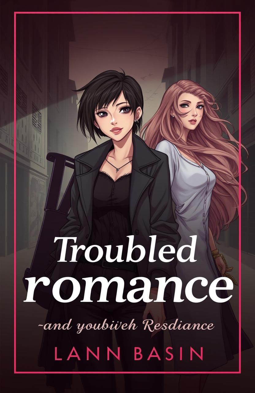 A book cover illustration featuring one tomboyish woman with short hair, exuding a confident and edgy vibe, alongside two feminine women with long, flowing hair, embracing elegance and grace