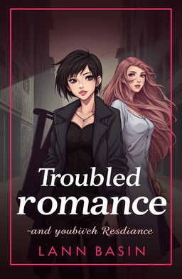 A book cover illustration featuring one tomboyish woman with short hair, exuding a confident and edgy vibe, alongside two feminine women with long, flowing hair, embracing elegance and grace