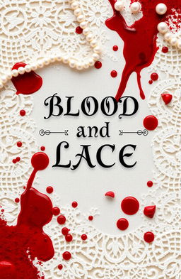 A stunning book cover design featuring a delicate lace background interwoven with elegant pearls