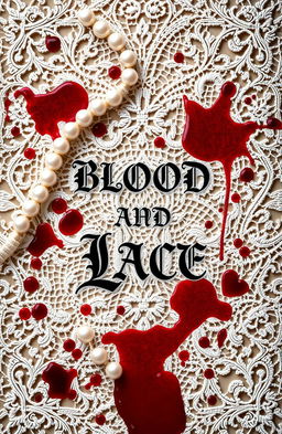 A stunning book cover design featuring a delicate lace background interwoven with elegant pearls