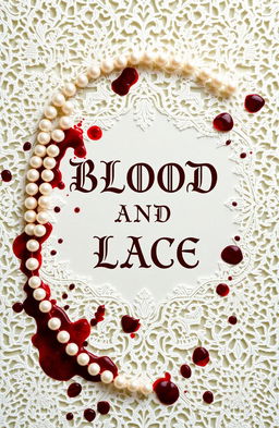 A stunning book cover design featuring a delicate lace background interwoven with elegant pearls