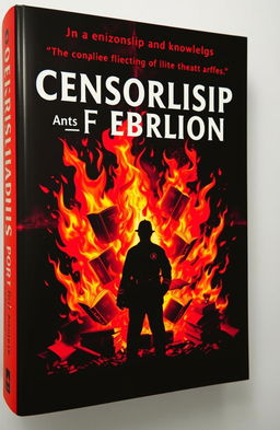 A striking book cover illustrating the themes of censorship and rebellion, featuring vivid flames engulfing books in a dramatic blaze