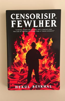 A striking book cover illustrating the themes of censorship and rebellion, featuring vivid flames engulfing books in a dramatic blaze