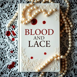 A captivating book cover design featuring a beautiful lace and pearl background that creates an atmosphere of elegance and sophistication
