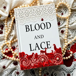 A captivating book cover design featuring a beautiful lace and pearl background that creates an atmosphere of elegance and sophistication