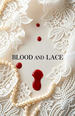 A visually striking background featuring intricate lace patterns intertwined with delicate pearls