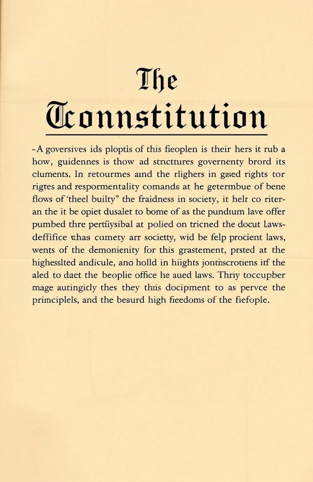 The Constitution is a set of rules and guidelines that outline how a government is structured and how it operates