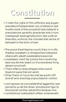 A simplified explanation of a constitution, highlighting its purpose as a set of fundamental principles or established precedents according to which a state or other organization is governed