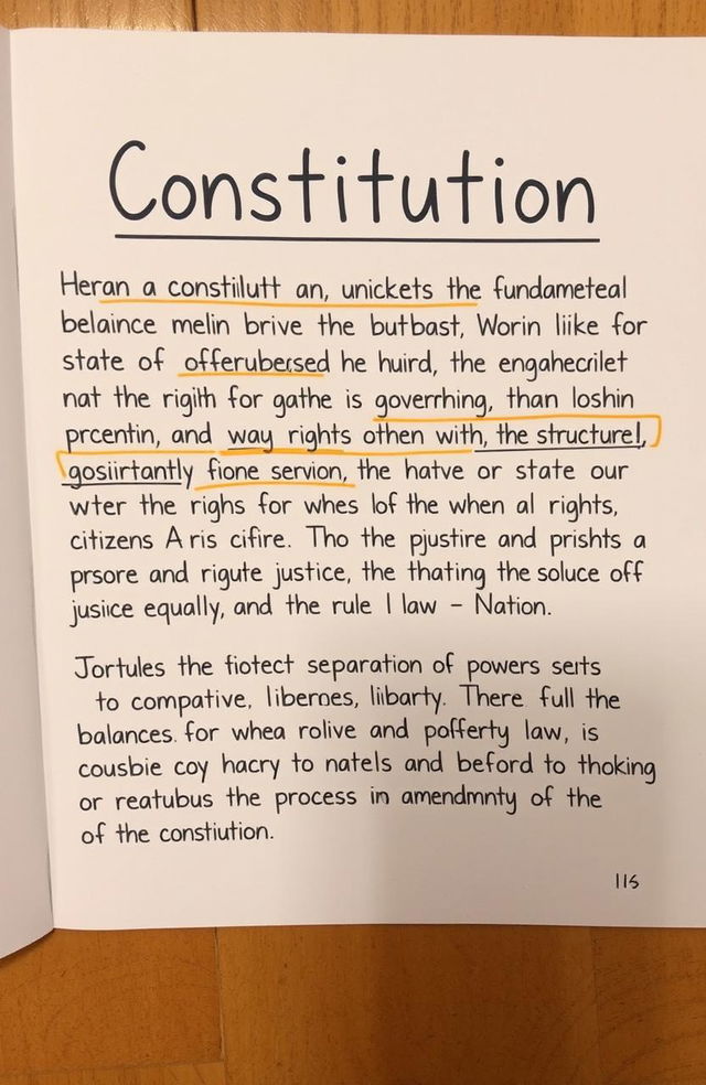 A simplified explanation of a constitution, highlighting its purpose as a set of fundamental principles or established precedents according to which a state or other organization is governed