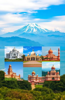 A breathtaking landscape showcasing Kanchenjunga towering majestically in the background, contrasted with the serene waters of the Digha sea below
