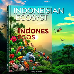 A visually stunning cover design for a book titled 'Indonesian Ecosystems: Diversity in Conservation Areas'