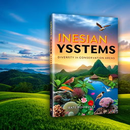 A visually stunning cover design for a book titled 'Indonesian Ecosystems: Diversity in Conservation Areas'