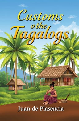 A captivating book cover design for 'Customs of the Tagalogs' by Juan de Plasencia