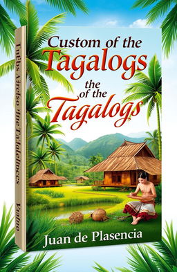 A captivating book cover design for 'Customs of the Tagalogs' by Juan de Plasencia