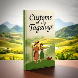 A beautiful book cover design for 'Customs of the Tagalogs' by Juan de Plasencia