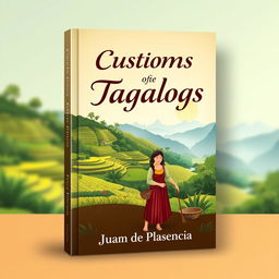 A beautiful book cover design for 'Customs of the Tagalogs' by Juan de Plasencia