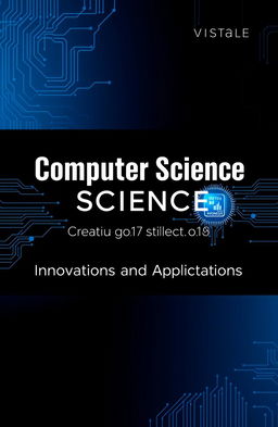 A sophisticated and modern cover page for a computer science topic, featuring a sleek design that incorporates elements of technology such as circuit patterns, binary code, and digital interfaces