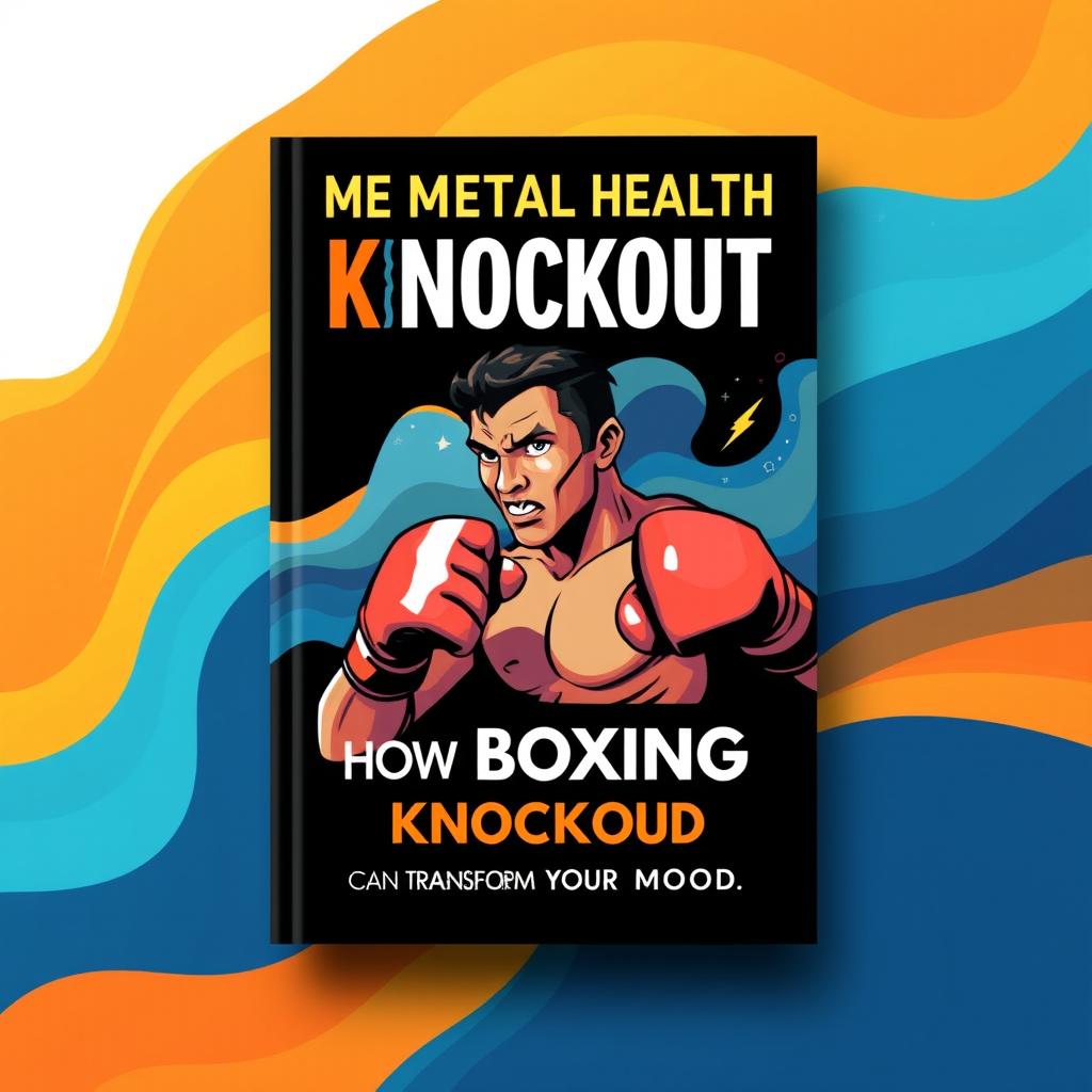 A captivating book cover design titled "The Mental Health Knockout: How Boxing Can Transform Your Mood