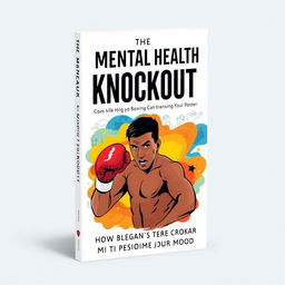 A captivating book cover design titled "The Mental Health Knockout: How Boxing Can Transform Your Mood