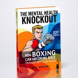 A captivating book cover design titled "The Mental Health Knockout: How Boxing Can Transform Your Mood