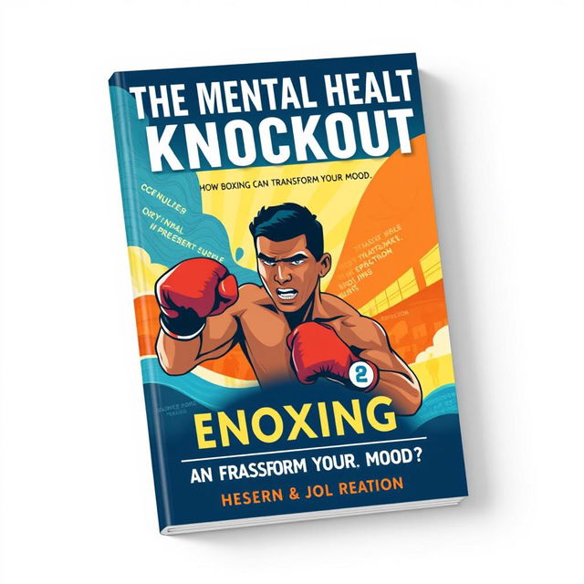 A captivating book cover design titled "The Mental Health Knockout: How Boxing Can Transform Your Mood