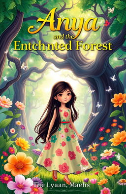 A whimsical book cover for 'Anya and the Enchanted Forest'
