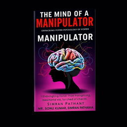 A visually captivating book cover design for 'The Mind of a Manipulator: Unpacking the Psychology of Power' by Mr