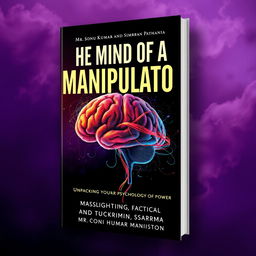 A visually captivating book cover design for 'The Mind of a Manipulator: Unpacking the Psychology of Power' by Mr