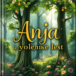 A beautifully designed cover for a book titled "Аня и волшебный лес" (Anya and the Enchanted Forest)