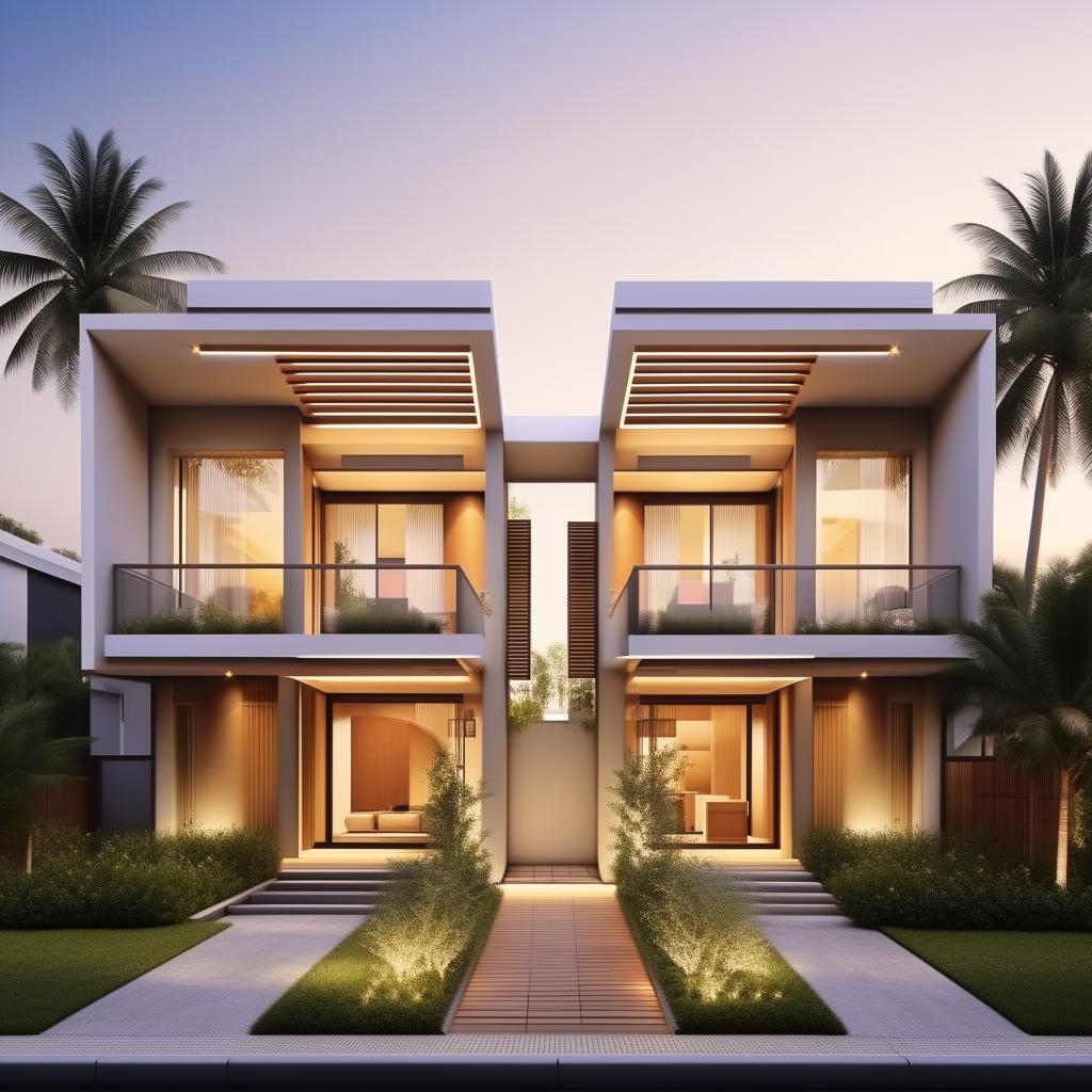 Generate a sophisticated and detailed 4-bedroom duplex house plan, showcasing intelligent use of space, good ventilation, and provisions for modern amenities.