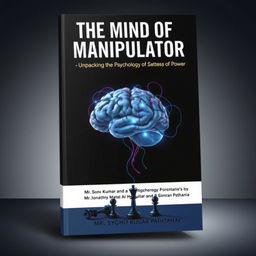 A thought-provoking book cover design for 'The Mind of a Manipulator: Unpacking the Psychology of Power' by Mr