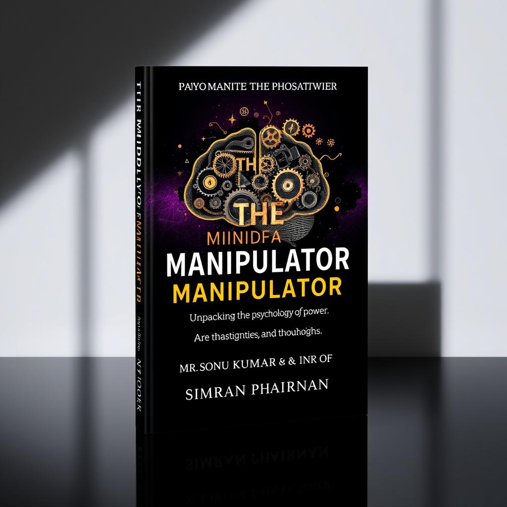 A striking book cover design for 'The Mind of a Manipulator: Unpacking the Psychology of Power' by Mr