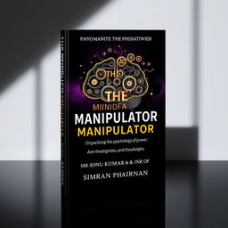 A striking book cover design for 'The Mind of a Manipulator: Unpacking the Psychology of Power' by Mr